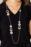 Paparazzi "Gallery Guru" Gold Necklace & Earring Set Paparazzi Jewelry