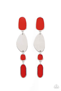 Paparazzi "Deco By Design" Red Post Earrings Paparazzi Jewelry