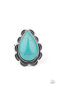 Paparazzi "Badlands Romance" Blue Ring Paparazzi Jewelry