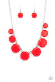 Paparazzi "Prismatic Prima Donna" Red Necklace & Earring Set Paparazzi Jewelry