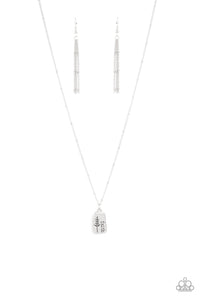 Paparazzi "Faith Over Fear" Silver Necklace & Earring Set Paparazzi Jewelry