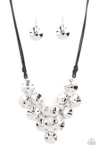 Paparazzi "Token Treasure" Black Necklace & Earring Set Paparazzi Jewelry