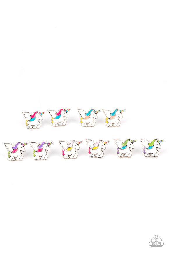 Girl's Starlet Shimmer Multi Unicorn 10 for 10 348XX Earrings Paparazzi Jewelry