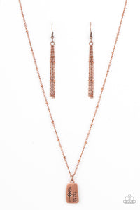 Paparazzi "Faith Over Fear" Copper Necklace & Earring Set Paparazzi Jewelry