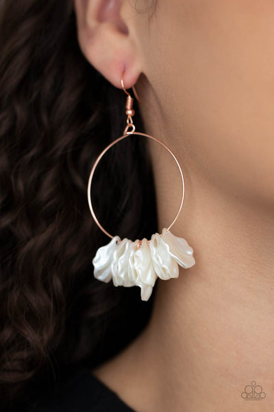 PAPARAZZI ALLURINGLY LUSTROUS - COPPER MOTHER OF PEARL EARRINGS – Bee's  Bling Bash