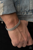 Paparazzi "Line Of Scrimmage" Silver Mens Bracelet Paparazzi Jewelry
