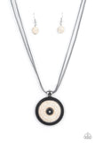 Paparazzi "Epicenter Of Attention" White Necklace & Earring Set Paparazzi Jewelry