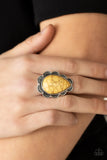 Paparazzi "Badlands Romance" Yellow Ring Paparazzi Jewelry