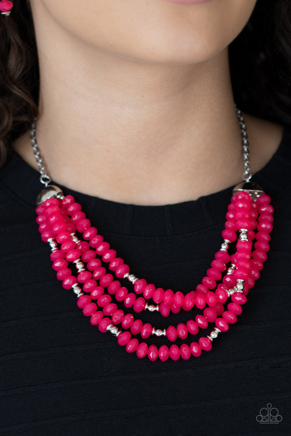 Pink seed bead on sale necklace paparazzi