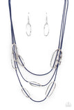 Paparazzi "Check Your CORD-inates" Blue Necklace & Earring Set Paparazzi Jewelry