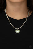 Paparazzi "Heart Full of Fancy" Green Necklace & Earring Set Paparazzi Jewelry