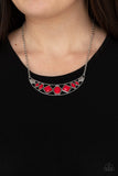 Paparazzi "Emblazoned Era" Red Necklace & Earring Set Paparazzi Jewelry