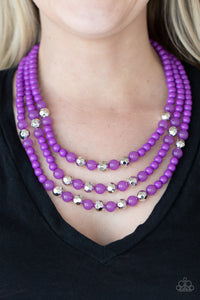 Paparazzi "STAYCATION All I Ever Wanted" Purple Necklace & Earring Set Paparazzi Jewelry