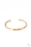 Paparazzi "Keep Calm and Believe" Gold Bracelet Paparazzi Jewelry