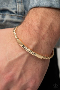 Paparazzi "Keep Calm and Believe" Gold Bracelet Paparazzi Jewelry