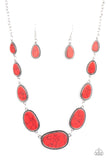 Paparazzi "Elemental Eden" Red Necklace & Earring Set Paparazzi Jewelry