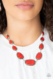 Paparazzi "Elemental Eden" Red Necklace & Earring Set Paparazzi Jewelry