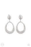 Paparazzi "Sophisticated Smolder" White Clip-On Earrings Paparazzi Jewelry