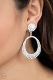 Paparazzi "Sophisticated Smolder" White Clip-On Earrings Paparazzi Jewelry