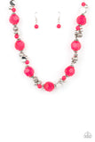 Paparazzi "Vidi Vici VACATION" Pink Necklace & Earring Set Paparazzi Jewelry