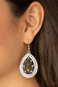 Paparazzi "Encased Elegance" Silver Earrings Paparazzi Jewelry