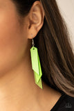 Paparazzi "Suede Shade" Green Earrings Paparazzi Jewelry
