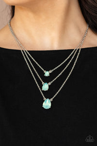 Paparazzi "Dewy Drizzle" Green Necklace & Earring Set Paparazzi Jewelry