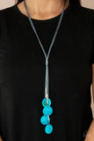 Paparazzi "Tidal Tassels" Blue Necklace & Earring Set Paparazzi Jewelry