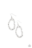 Paparazzi "Artifact Checker" Silver Earrings Paparazzi Jewelry