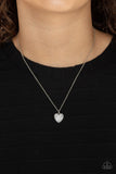 Paparazzi "Pitter-Patter, Goes My Heart" Silver Necklace & Earring Set Paparazzi Jewelry