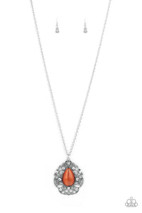 Paparazzi "Bewitched Beam" Orange Necklace & Earring Set Paparazzi Jewelry