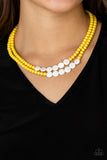Paparazzi "Extended STAYCATION" Yellow Necklace & Earring Set Paparazzi Jewelry