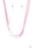 Paparazzi "Extended STAYCATION" Pink Necklace & Earring Set Paparazzi Jewelry