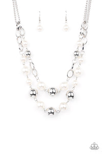 Paparazzi "Countess Your Blessings" White Necklace & Earring Set Paparazzi Jewelry