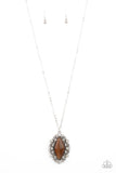 Paparazzi "Exquisitely Enchanted" Brown Necklace & Earring Set Paparazzi Jewelry
