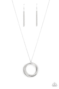 Paparazzi "Harmonic Halos" White Necklace & Earring Set Paparazzi Jewelry