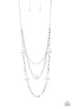 Paparazzi "Thanks For The Compliment" White Necklace & Earring Set Paparazzi Jewelry