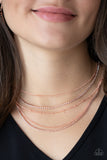 Paparazzi "Dangerously Demure" Copper Choker Necklace & Earring Set Paparazzi Jewelry