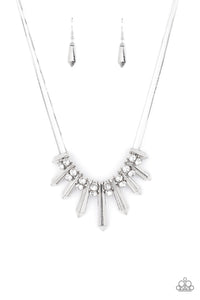 Paparazzi "Dangerous Dazzle" White Necklace & Earring Set Paparazzi Jewelry