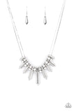 Paparazzi "Dangerous Dazzle" White Necklace & Earring Set Paparazzi Jewelry