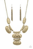 Paparazzi "Gallery Relic" Brass Necklace & Earring Set Paparazzi Jewelry