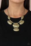 Paparazzi "Gallery Relic" Brass Necklace & Earring Set Paparazzi Jewelry