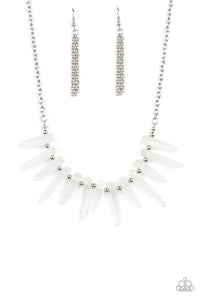 Paparazzi "Ice Age Intensity" White Necklace & Earring Set Paparazzi Jewelry