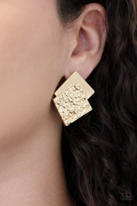 Paparazzi "Square With Style" Gold Post Earrings Paparazzi Jewelry