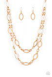 Paparazzi "The OVAL-Achiever'' Gold Necklace & Earring Set Paparazzi Jewelry