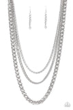 Paparazzi "Chain of Champions" Silver Necklace & Earring Set Paparazzi Jewelry