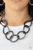 Paparazzi "Industrial Intimidation" Black Necklace & Earring Set Paparazzi Jewelry