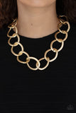 Paparazzi "Industrial Intimidation" Gold Necklace & Earring Set Paparazzi Jewelry