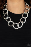 Paparazzi "Industrial Intimidation" Silver Necklace & Earring Set Paparazzi Jewelry