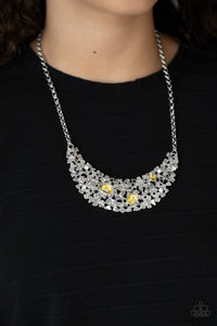 Paparazzi "Fabulously Fragmented" Yellow Necklace & Earring Set Paparazzi Jewelry